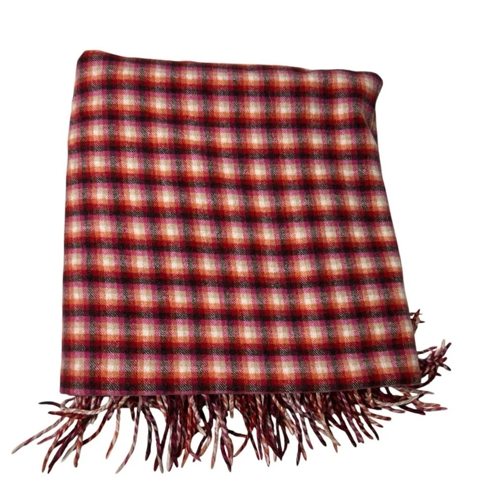 Roca Home Blanket Lambswool 50 X 67 Plaid Throw Stadium Picnic Car Cabin Red